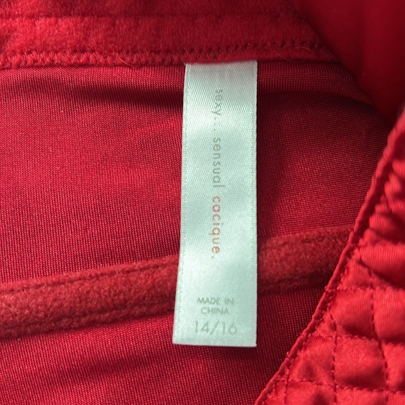 Cacique Quilted Red Satin Corset Style Top - Picture 9 of 10